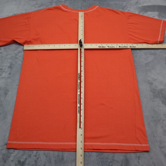 Bridge Gate Shirt Womens S Orange Short Sleeve Henley Button Pocket Knit T Shirt - Picture 3 of 15